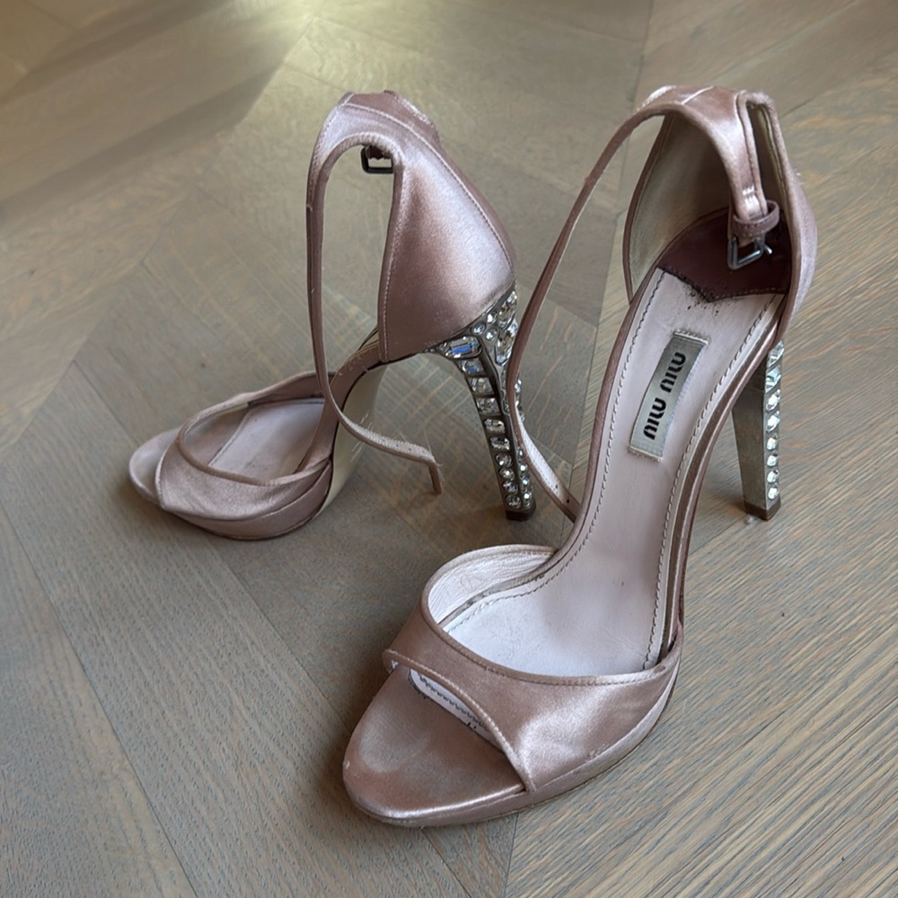 Miu Miu rose satin heels